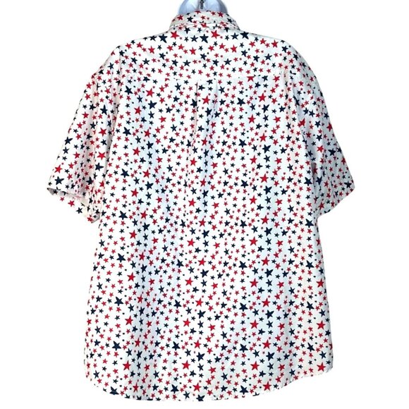 International Report Patriotic 4th of July Short Sleeve Button Up Shirt Mens XXL - Picture 2 of 6